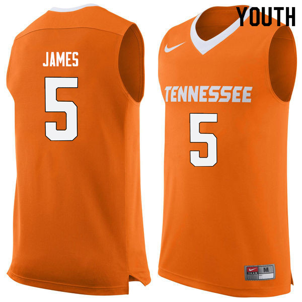 Youth #5 Josiah-Jordan James Tennessee Volunteers College Basketball Jerseys Sale-Orange
